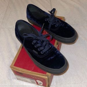 Vans authentic velvet navy black sneaker shoes